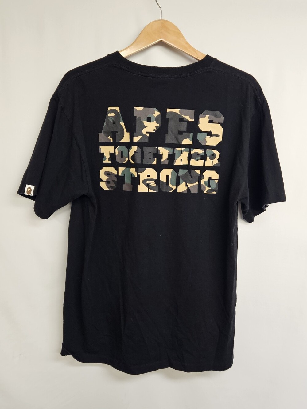Bape A Bathing Ape Black Big Camo Logo T-shirt Apes Together Strong X-Large